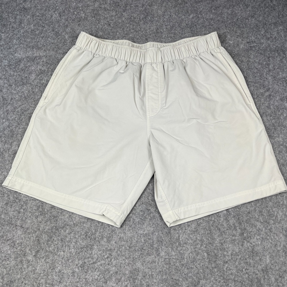 Olivers Shorts Men's Size Large Beige 7" Inseam Elastic Waist Wick/Stretch